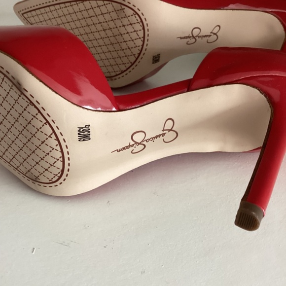 NEW Jessica Simpson Women's Prizma Red Pointed Toe D'Orsay Heels Size 36.5 US 6 - Picture 11 of 11